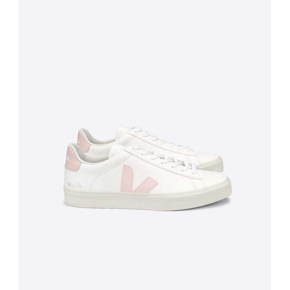 Veja CAMPO CHROMEFREE Women\'s Low Tops Sneakers White/Pink | NZ 463KOR